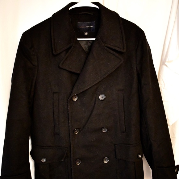 Banana Republic Other - Banana Republic Men’s Black Peacoat classic Banana Republic Other - Banana Republic Men’s Black Peacoat classic
